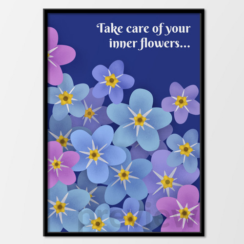 Floral Gentle grafika - pomněnky