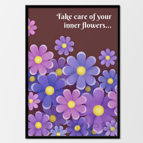 Floral Gentle grafika - fialky