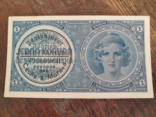 1 koruna 1938/40 protektorát — foto 1