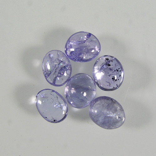 Přírodní Tanzanity, 2,54 ct./6ks., cca. 5x4 mm