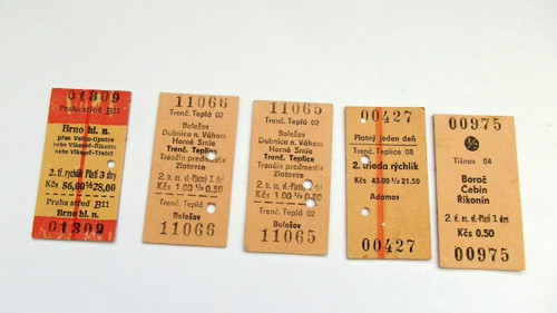 Vlakové jízdenky 1980 - 1987 č. 3