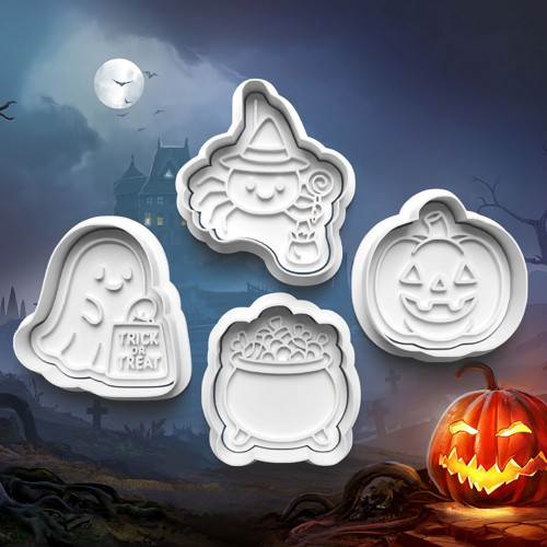 Halloween - Vykrajovačky s razítkem sada 4ks