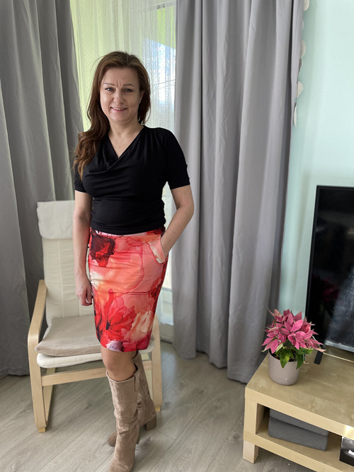 Tepláková sukně Týna - červená