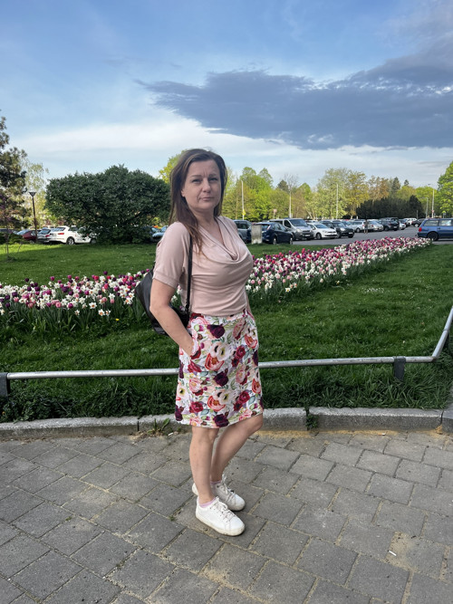 Tepláková sukně Týna - s růžičkami