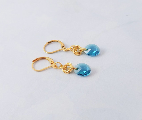Swarovski oválky v modrozlaté