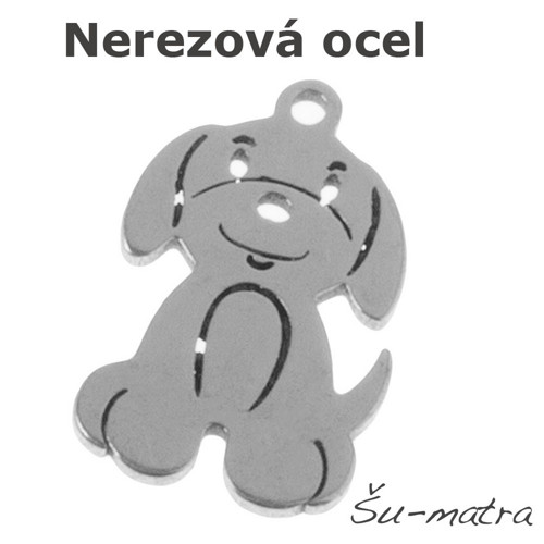 Přívěsek z nerez oceli, 17x11 mm (4 ks)