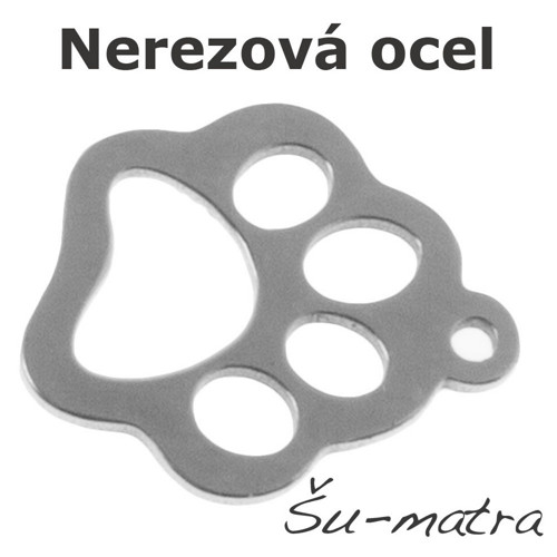 Přívěsek z nerez oceli, 14x12 mm (4 ks)