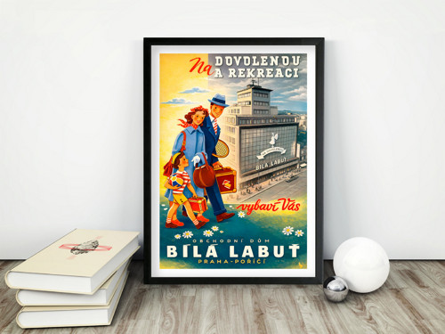 Vintage plakát Obchodní dům Bílá labuť — foto 1