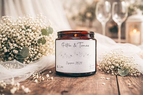 Svatební Sójová svíčka - Jména 120 ML
