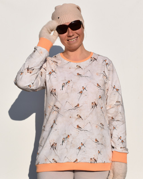 Mikina - Ptáčci v zimě (XS, S, M, L, XL)