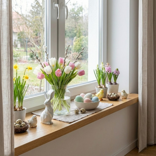 Designová soška zajíčka - Bílá