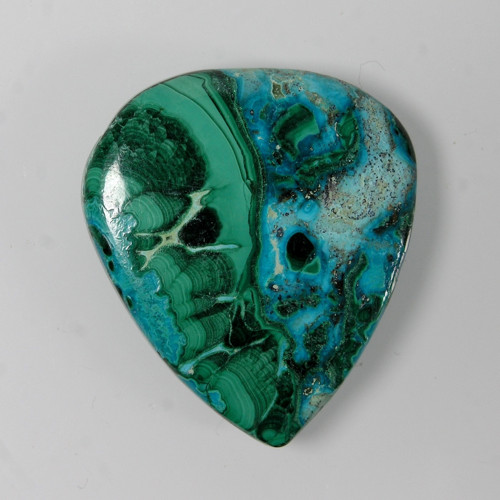 Chrysokol-Malachit, 35,55 ct., 30,3x26,9x5,0 mm