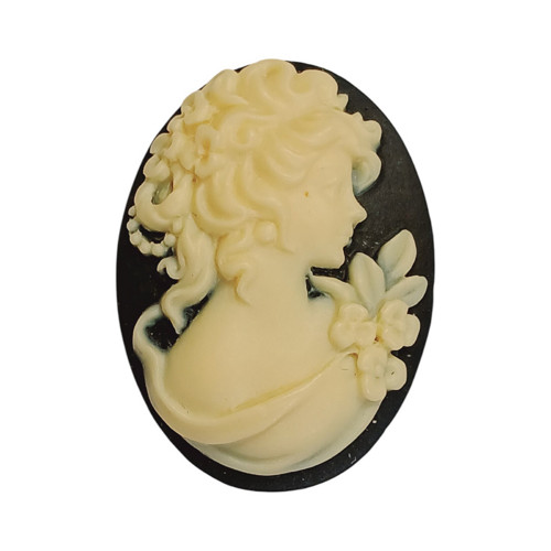 Kamej Lady With Flowers 25x18 mm 1ks