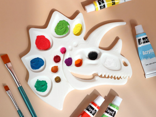 Paleta na barvy ve tvaru dinosaura