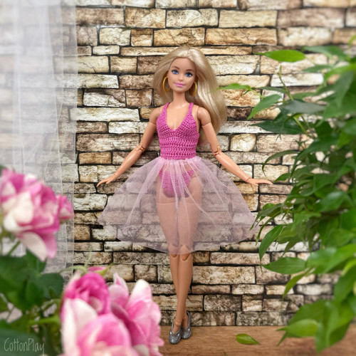 Růžová baletka - Sada oblečení pro Barbie