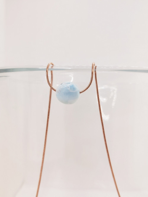 Náhrdelník LONA růžové zlato - larimar