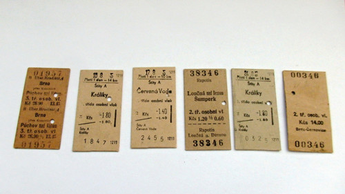 Vlakové jízdenky 1961 - 1965 č. 6
