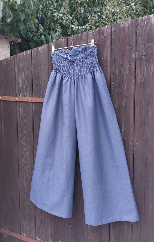 Turecké kalhoty lněné-jeans