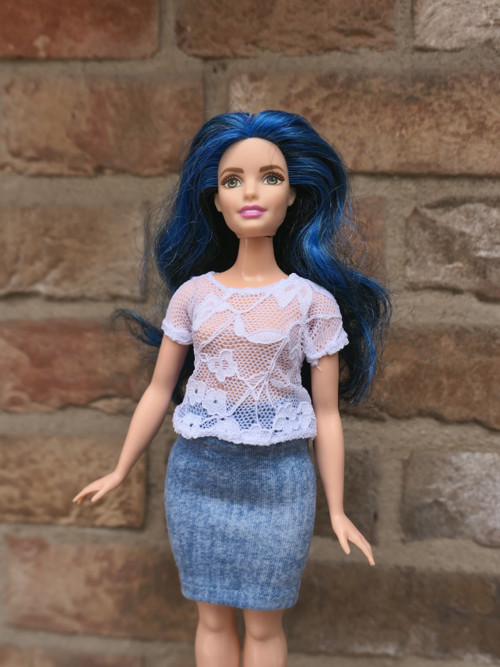 Barbie - baculka - krajkové tričko
