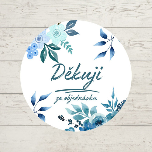 Arch 24 ks samolepící etikety Děkuji za objednávku