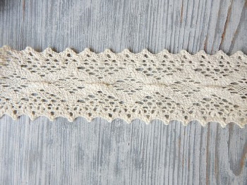 Krajka 6 cm x 4,5 m krémová bavlněná 1253