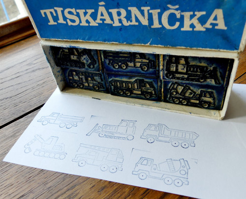 Na stavbě...stará tiskátka, razítka 6 ks