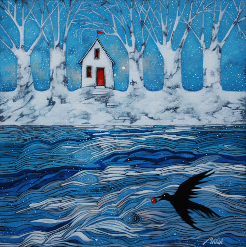 Příběh červeného korálku ... 40x40cm
