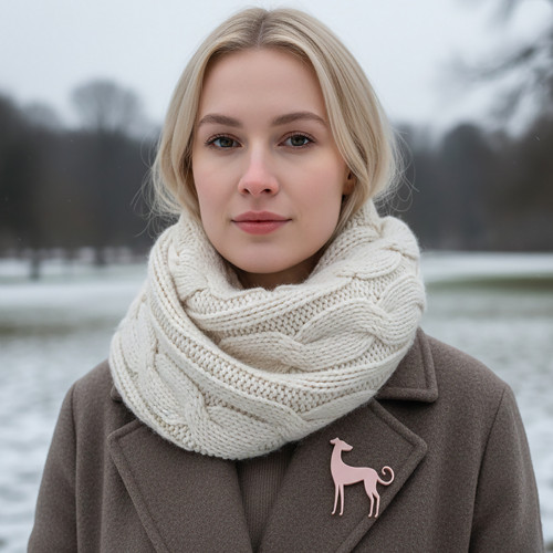 Chrtí brož Rosie - starorůžová