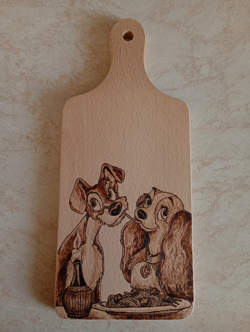 Krájecí prkénko s ručkou - Lady a Tramp