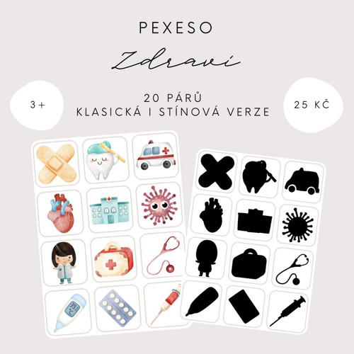 Pexeso - zdraví (PDF - tisk)