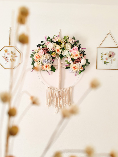 Macrame Strom života s květinkami — foto 1