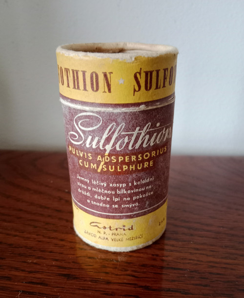 Sulfothion - pudr, léčivý zásyp se sírou 60.léta