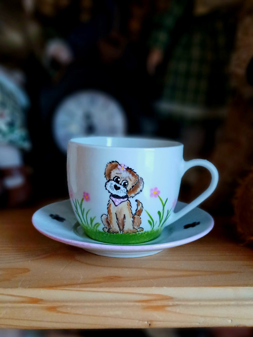 Porcelánový hrníček pejsek