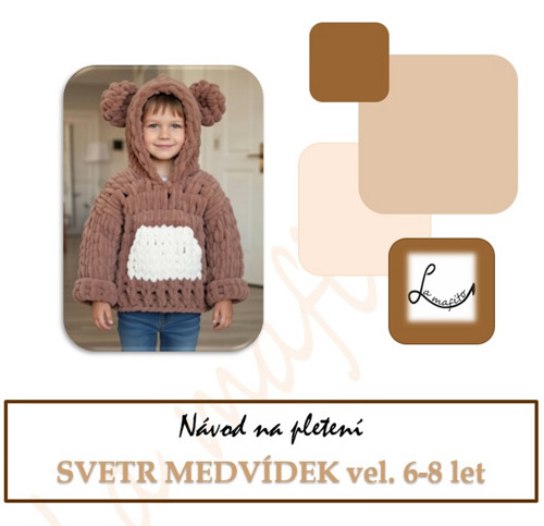 Medvědí svetr vel. 6-8 let -návod-