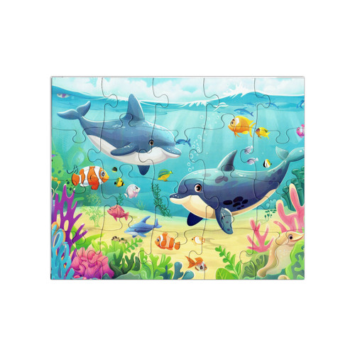 Puzzle pro děti: Delfíni v moři – 20 dílků