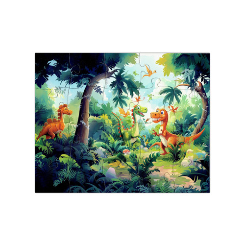 Puzzle pro děti: Dinosauři v džungli – 20 dílků
