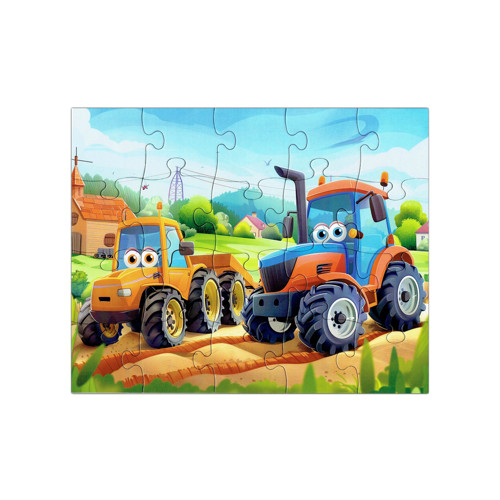 Puzzle pro děti: Traktory na farmě – 20 dílků