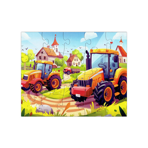 Puzzle pro děti: Traktory na poli – 20 dílků