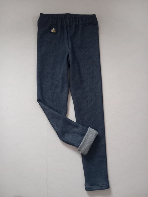 Zateplené legíny vzhled jeans modré 122