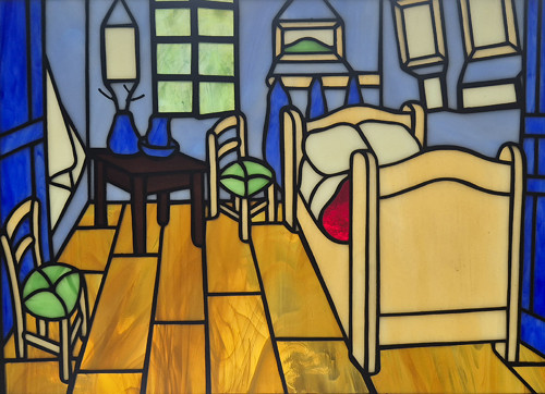 Ložnice na Podřipsku (V. van Gogh), skleněný obraz