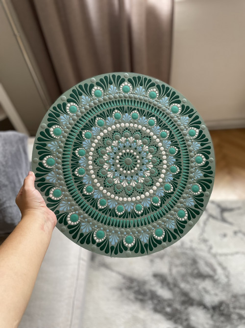 Mandala Eukalyptus - ručně malovaná, 40 cm — foto 1