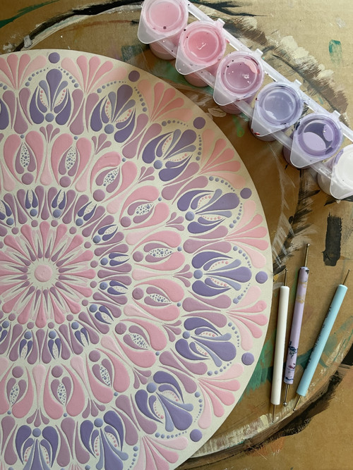 Mandala Baby - ručně malovaná, 40 cm