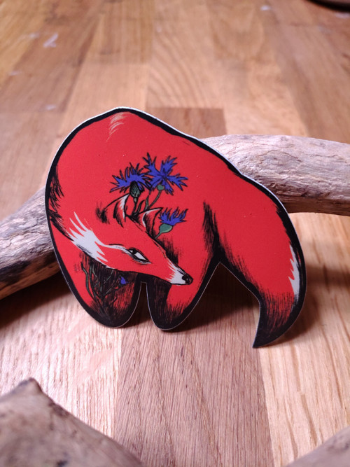Liška a chrpa - magnet