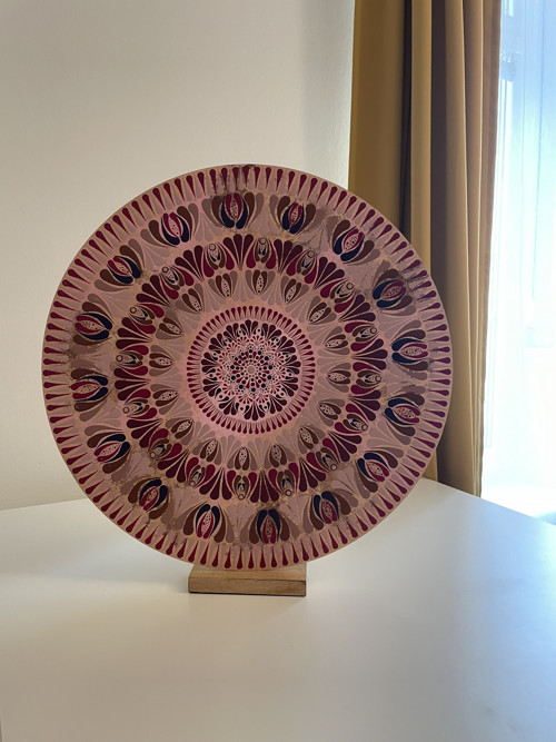 Mandala Boudoir - ručně malovaná, 45 cm