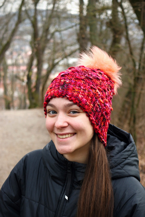 Čapule 100% merino se sw "Hot red"