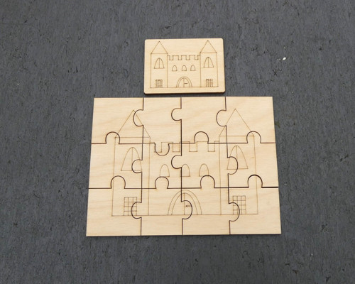 Puzzle k domalování - Hrad