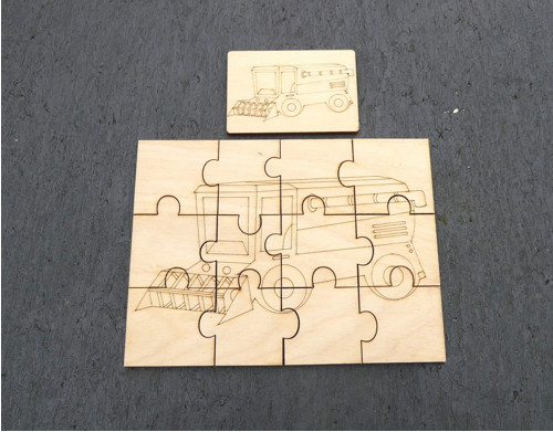 Puzzle k domalování - Kombajn