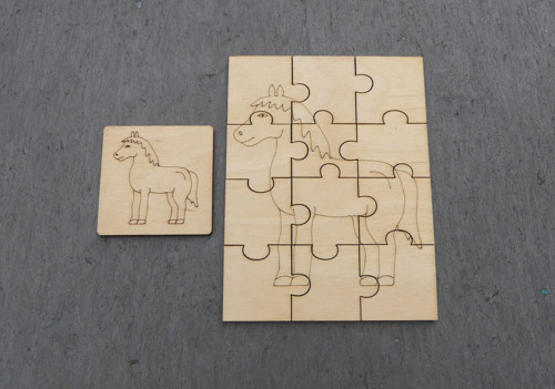 Puzzle k domalování - Kůň