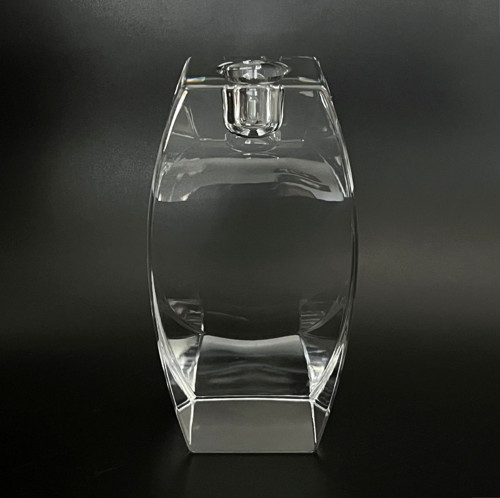 Křišťálový tvarovaný svícen 15 cm, váha 760g