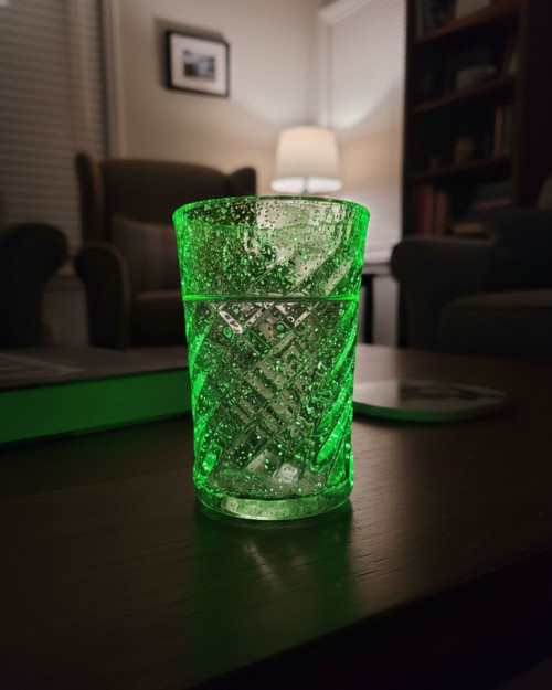 Fluorescenční svítící sklenice Zelená